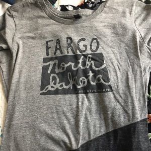 Fargo ND T-shirt unique gray and black